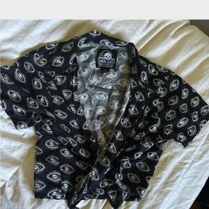 Lurking Class by Sketchy Tank Eyes Black Crop Short Sleeve Zip Tee